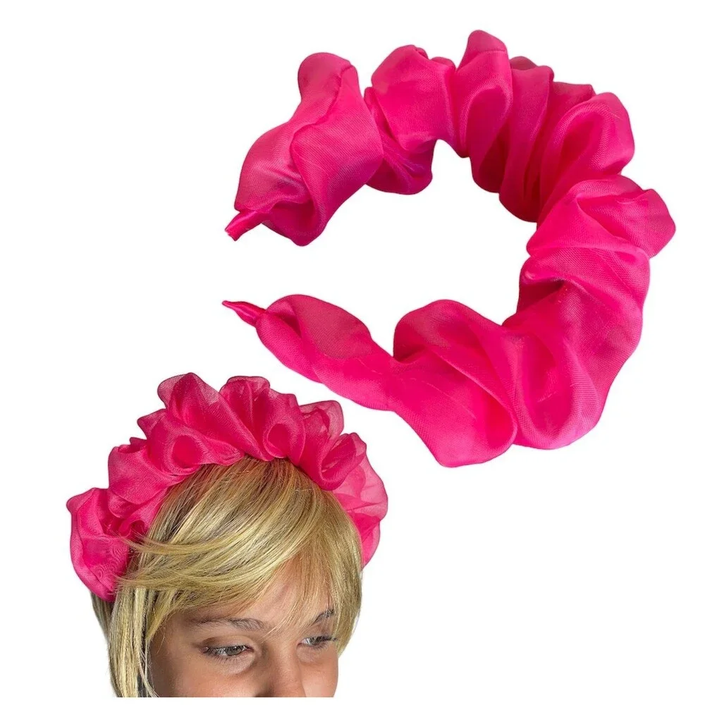 New Headband chiffon Pink hair accessories - Picture 2 of 8